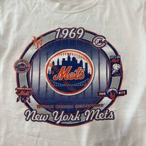 Vintage Baseball New York Mets World Series White T-Shirt